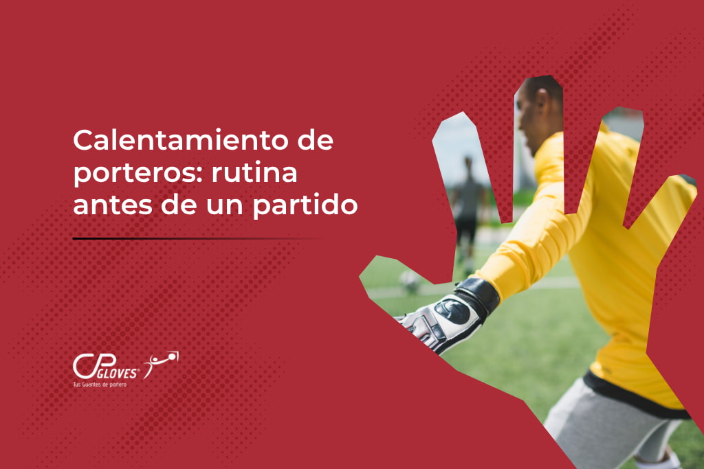 Portero realizando una rutina de calentamiento antes de un partido